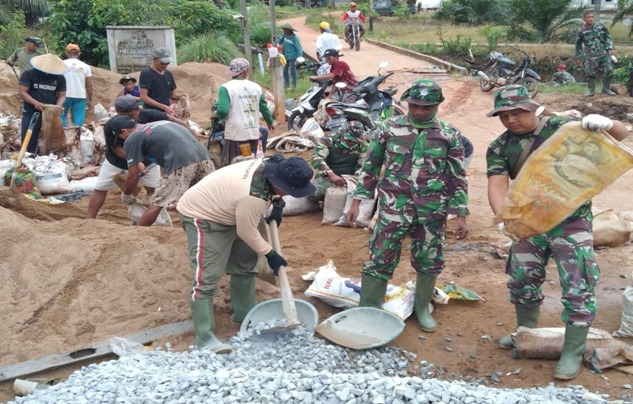 Program TMMD Ke-111 Kodim 1207/Pontianak Tetap Berjalan di Tengah Wabah Virus Covid-19